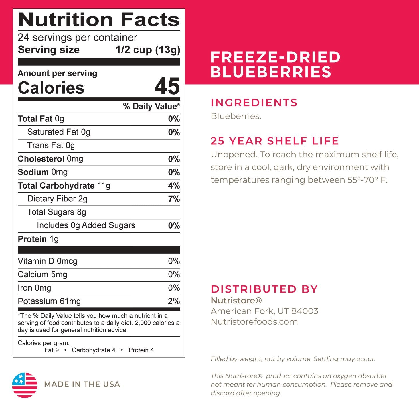 Blueberries Freeze Dried - #10 Can - Fruit