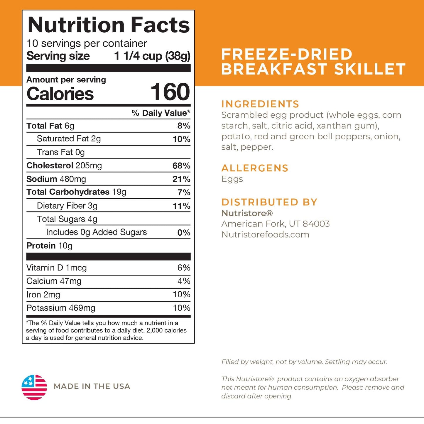 Breakfast Skillet Freeze Dried - #10 Can - Meals