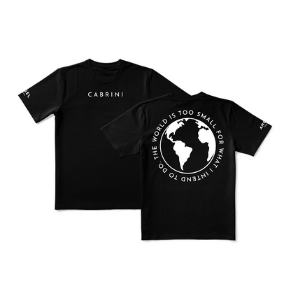 Cabrini ’The World Is Too Small’ T-Shirt - Black / XS - T-Shirts