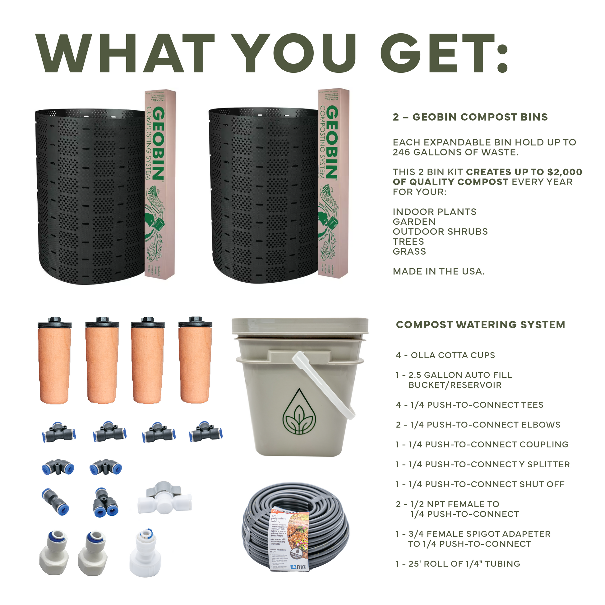 CottaCompost Olla Kit - Compost Bins & Watering System