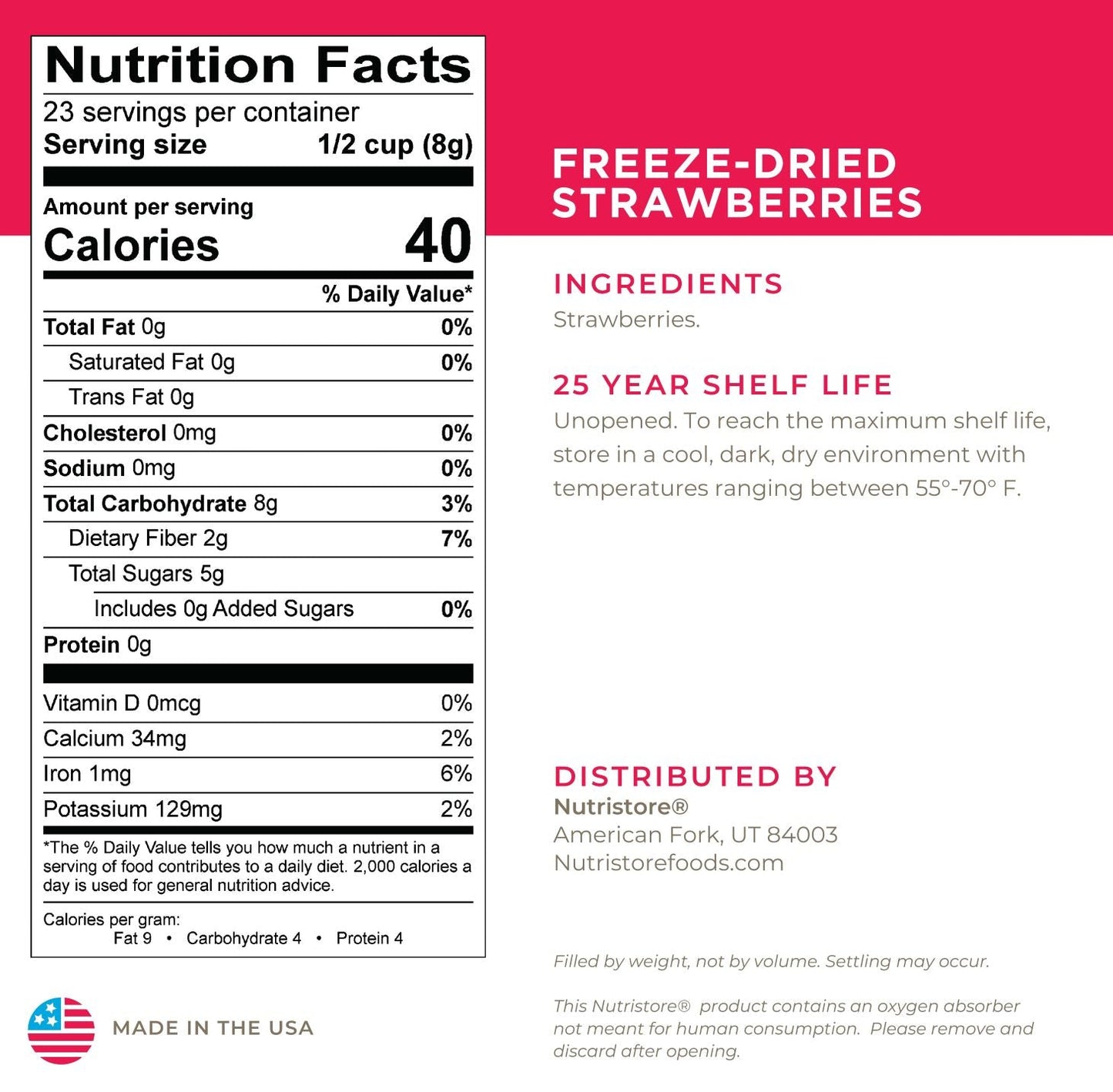 Strawberries Freeze Dried - #10 Can - Fruit